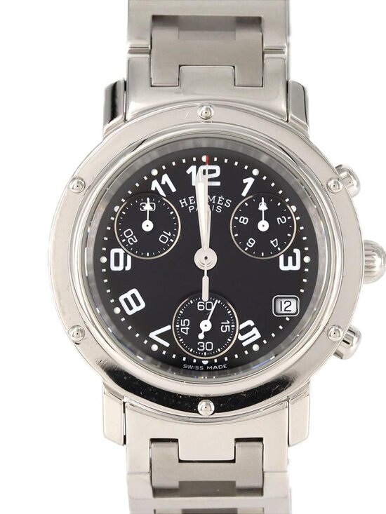 Hermes Clipper Chronograph SS Quartz Watch